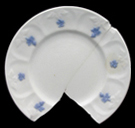 Bone china small plate with blue grape sprig molded motif-click on image to open the essay on this type of ware.